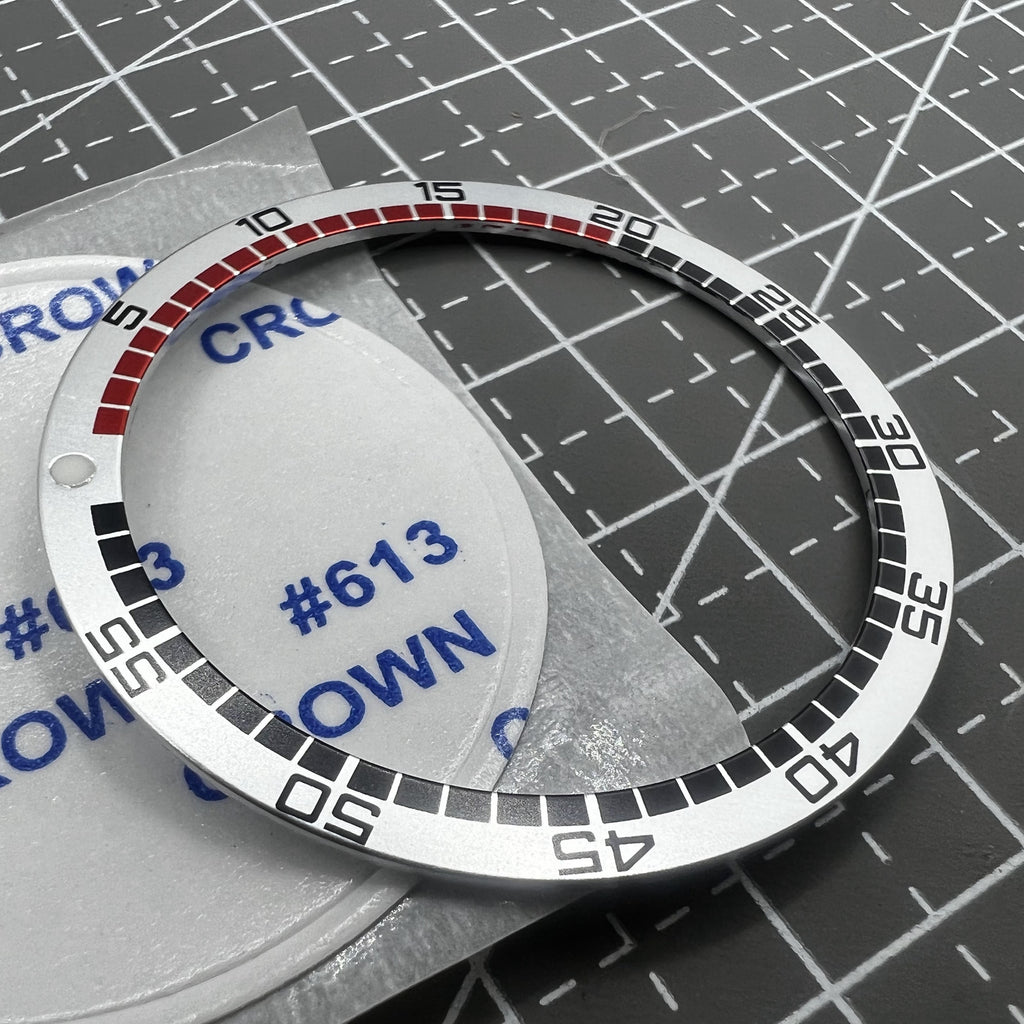 38mm/31.5mm White Flat Racing Type Aluminium Watch Bezel SKX007