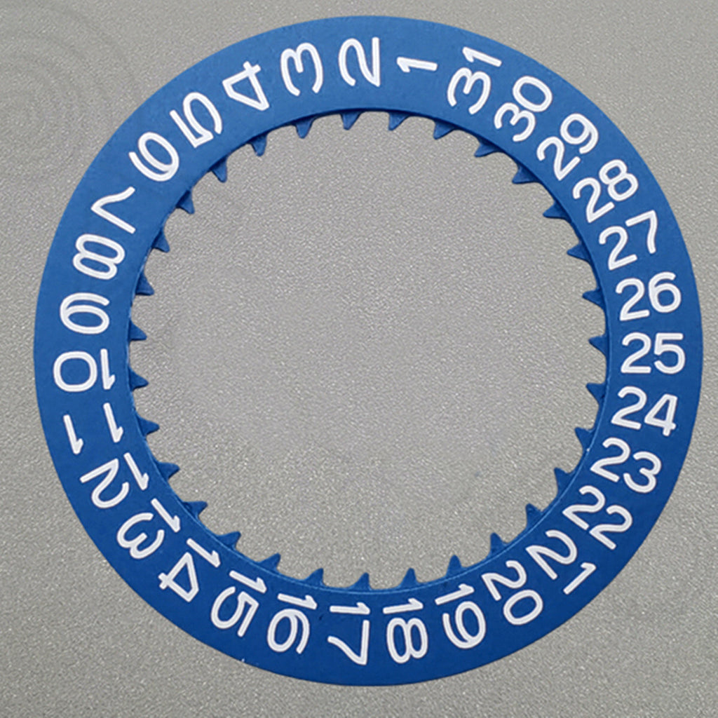 White Font Blue Date Disk Wheel for NH36 NH35 Movement D3 Crown Position 3.8