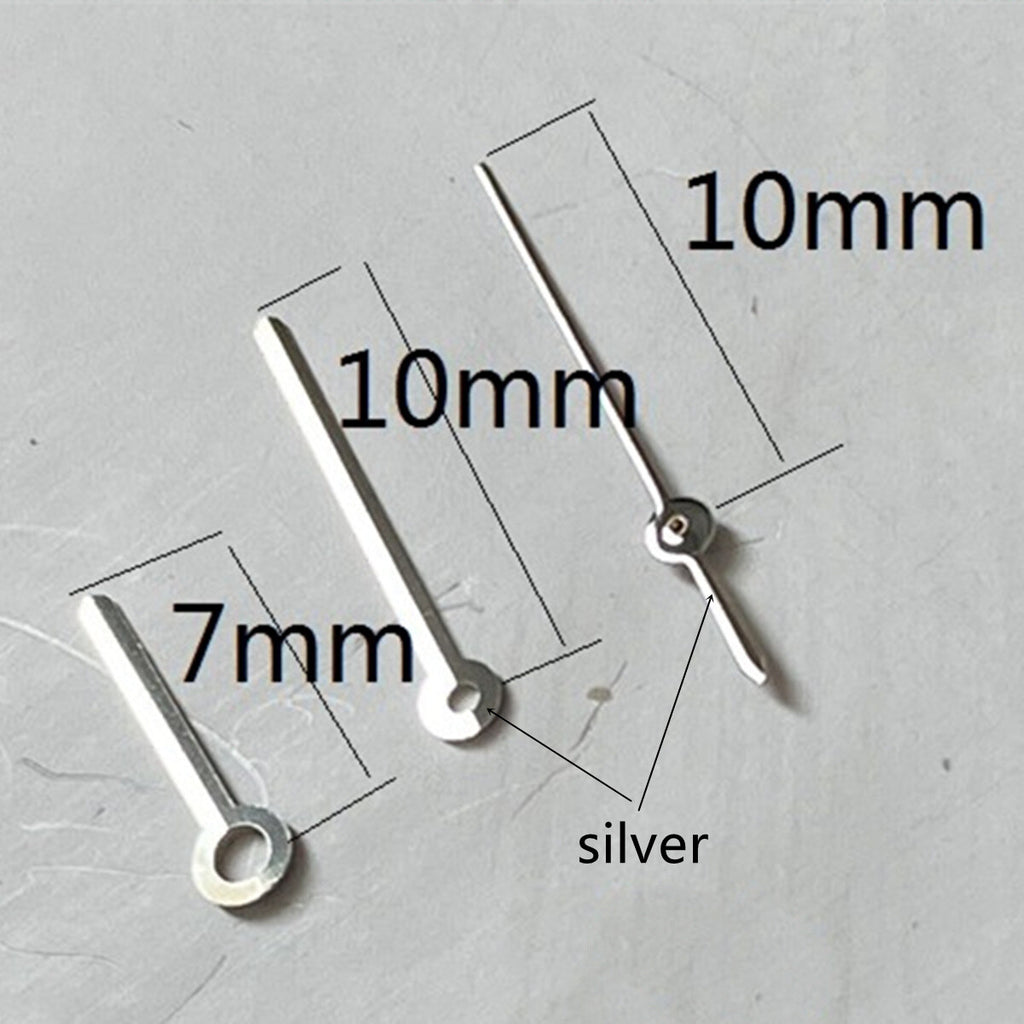 2 Sets/Pack 10mm Silver Trim Hands for Miyota 2315 2035 2036 2115 2305 Movement