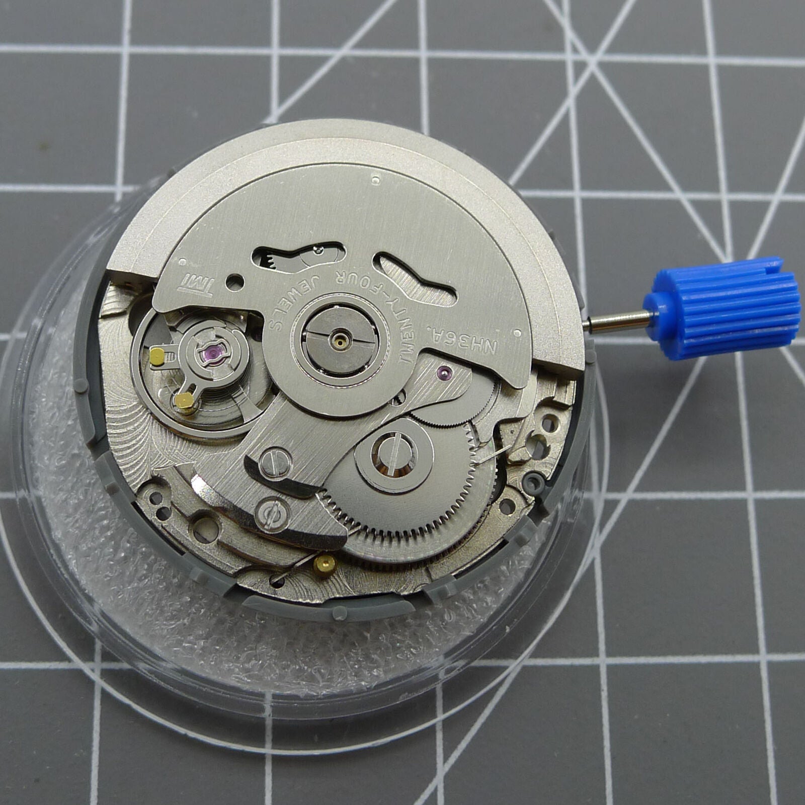 Seiko NH36 Crown@3.8 Automatic Mechanical Movement Black Dial Golden Font Date@3