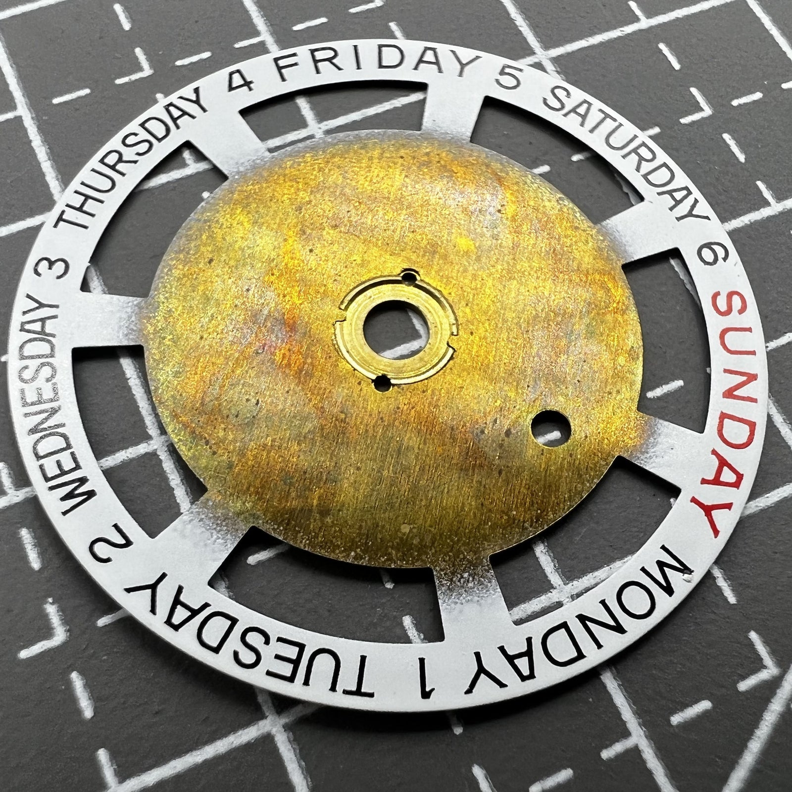 White English Font Week Disk Wheel Generic Fit for Movement 2834 #16