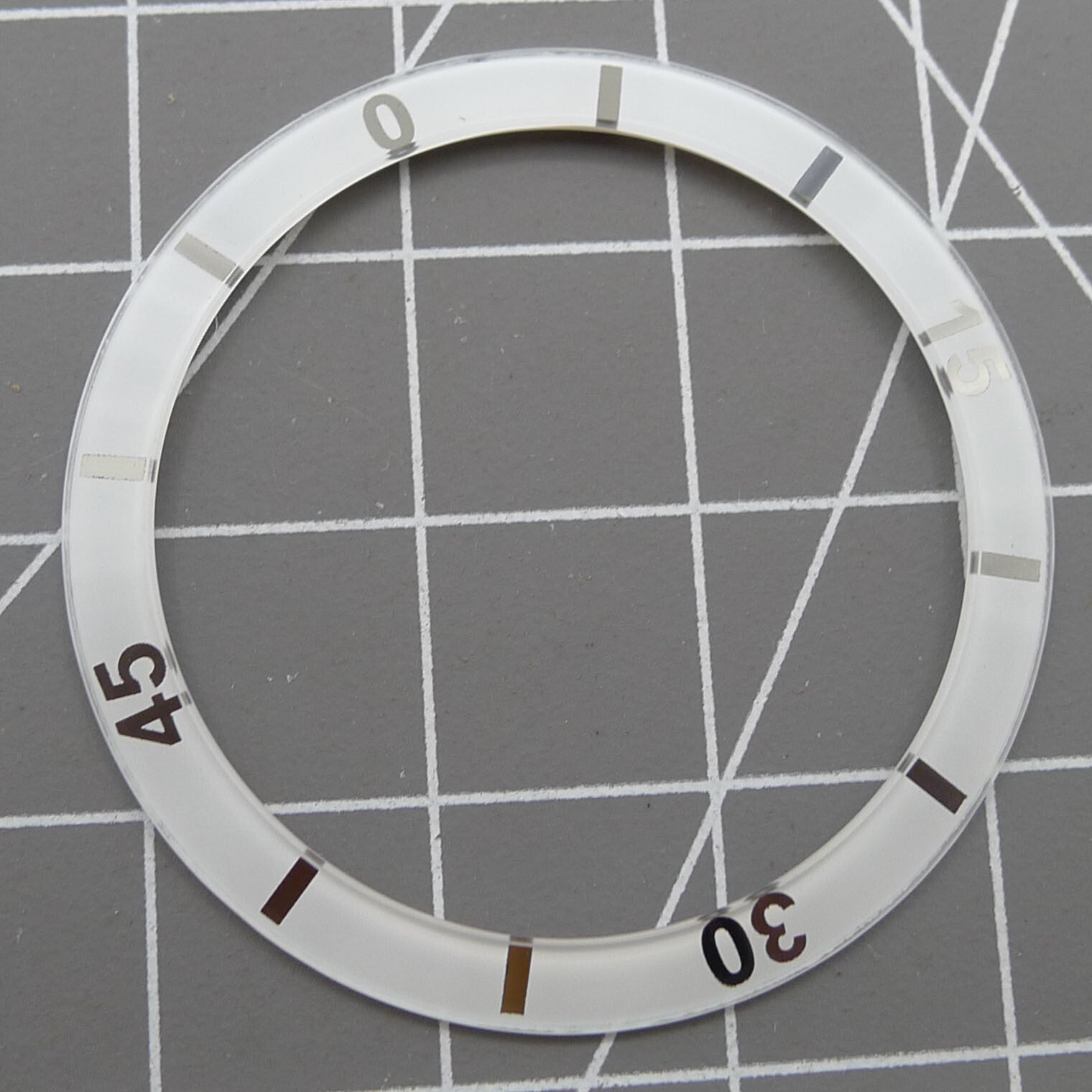 36mm White Numberal Ceramic Watch Bezel Insert for Men Women Watch