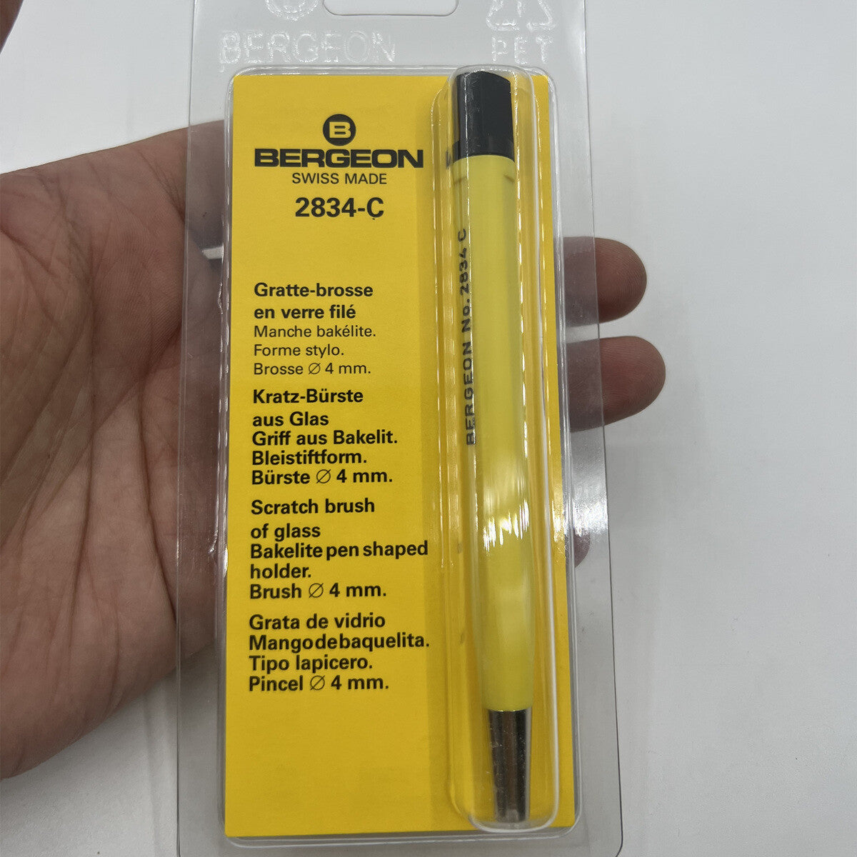 Bergeon 2834-C Scratch Brush Glass Fibre 10mm Pen Pencil