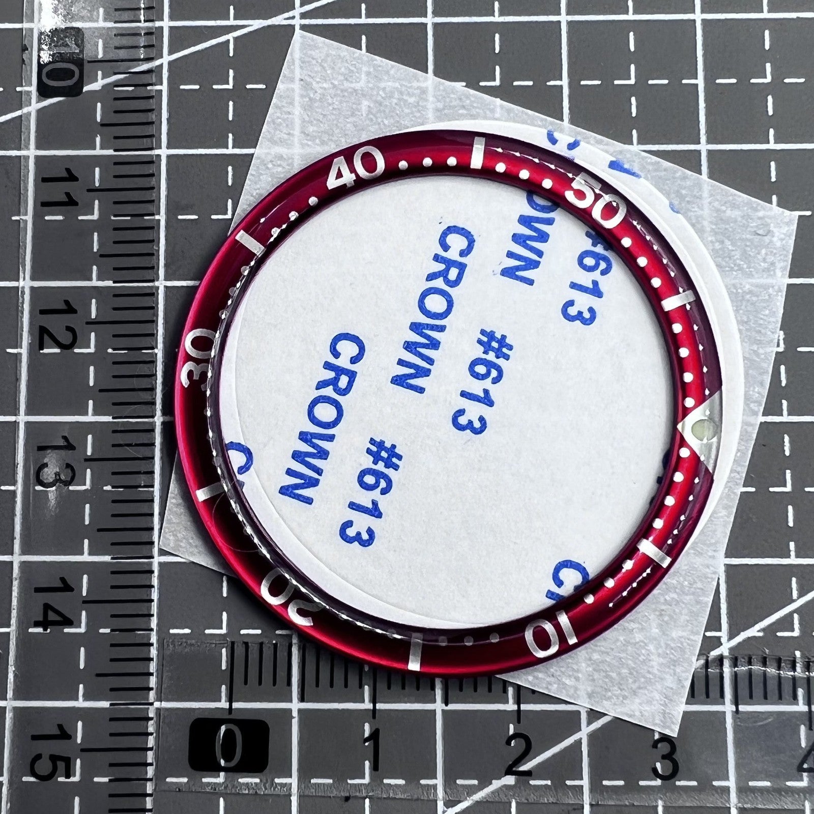 39mm/32.2mm Watch Bezel Insert White Font Circular Arc Bevel Aluminum