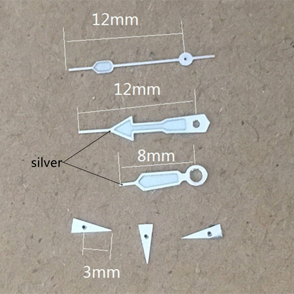 2 Sets Green Lume Arrow Shape Silver Trim Hands for Miyota OS10 OS20 OS60 OS80