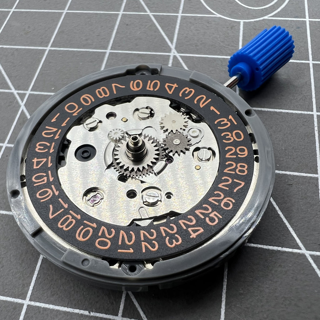 Seiko NH34 Automatic Mechanical GMT Movement Hacking Seconds Orange Font