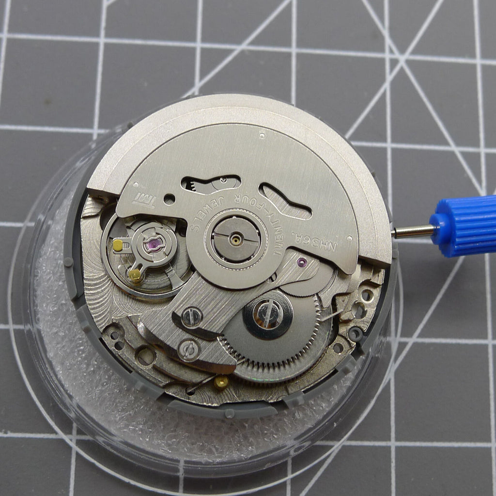 Seiko NH36 Crown@3.0 Automatic Mechanical Movement Black Dial Golden Font