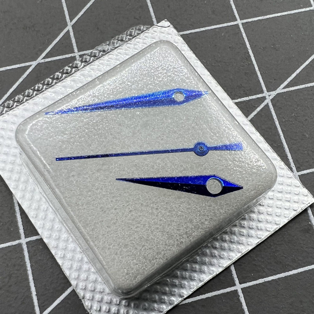 2 Sets/Pack No Lume Arrow Shape Blue Watch Hands Set for Miyota 8200 8205
