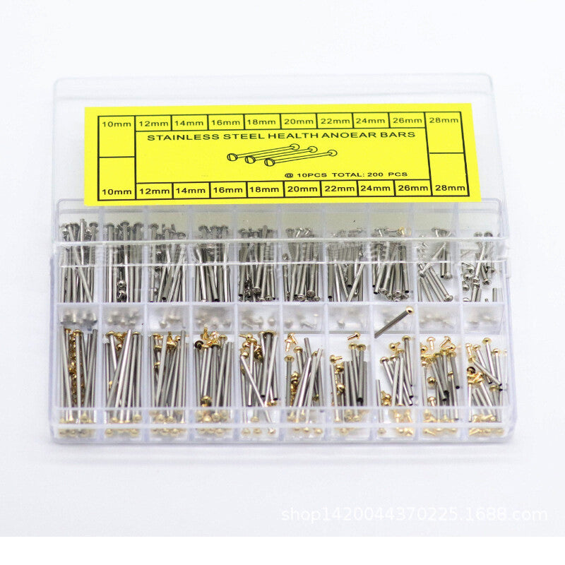 200pcs Watch Strap Screws Link Pins Kit Watch Band Screw Assortment Set 10-28mm