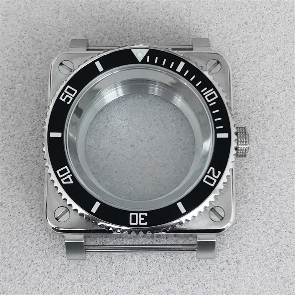 42mm S/S Sapphire Glass Square Watch Case for Seiko NH35/NH36/4R/7S
