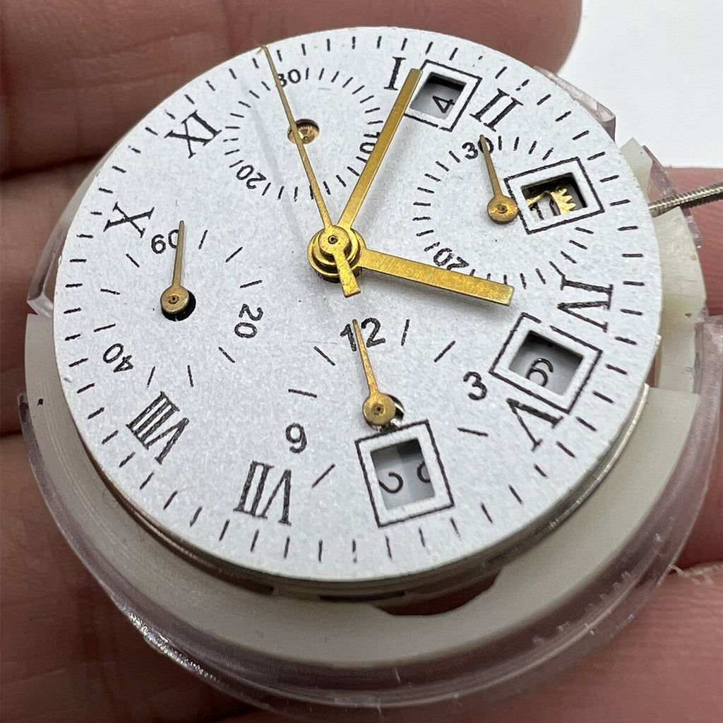 Asian 7750 Automatic Chronograph Movement @4.5 White Calendar Second @9 ETA 7750