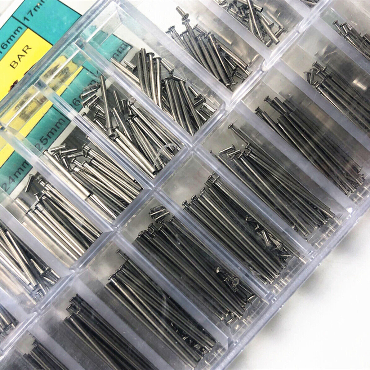 Dia 1.2mm 300pcs Stainless Steel Buckle Spring Bar Assortment Watch Repair Kit