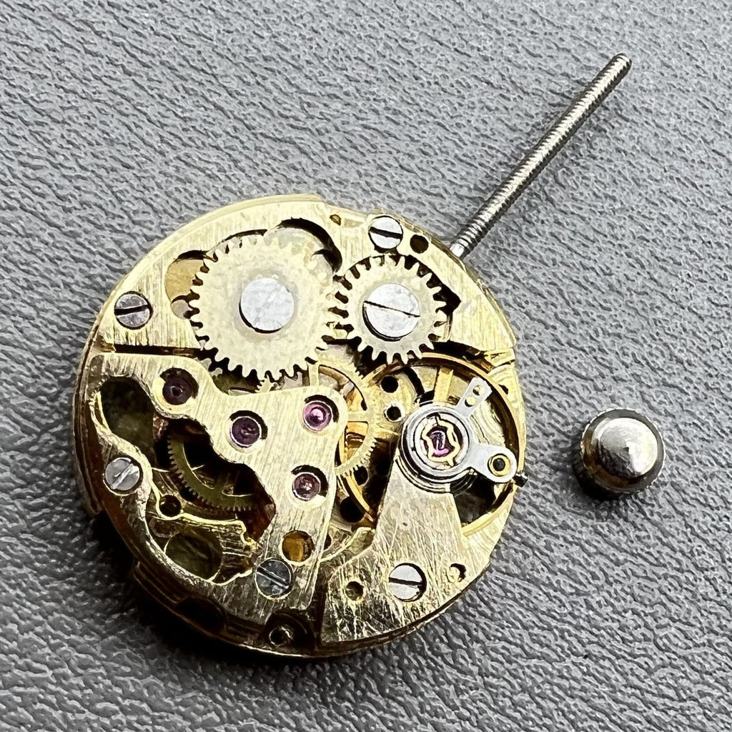 2 PIECES 17.2mm Hollow Golden Mechanical Movement Watch Practice/Cufflink Part
