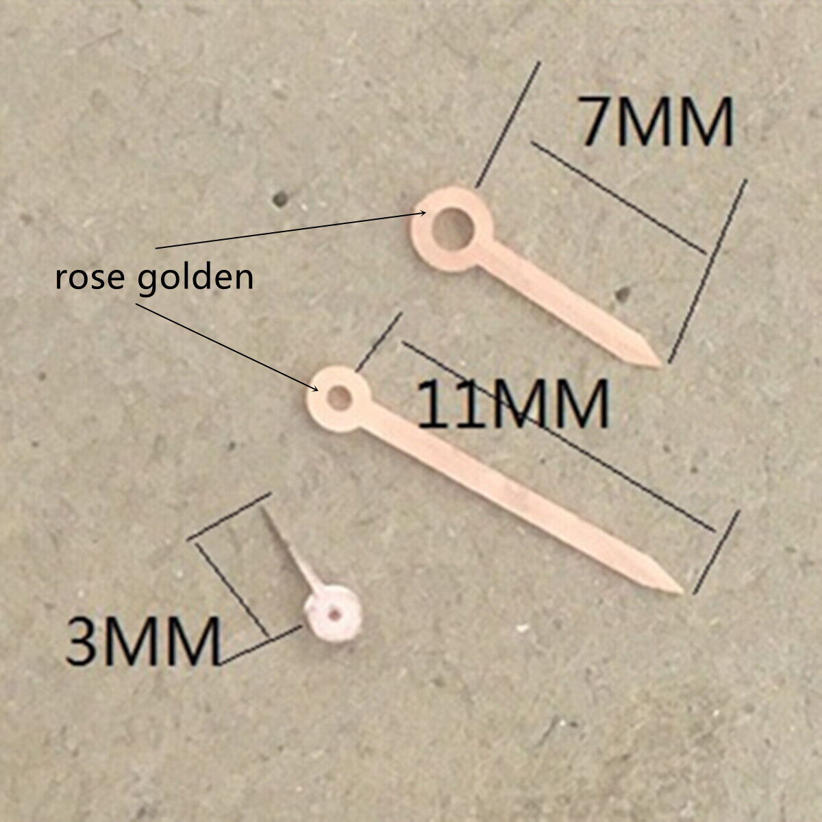 2 Sets/Pack Rose Golden Trim Arrow Shape Watch Hands for Miyota 1L45 Movement