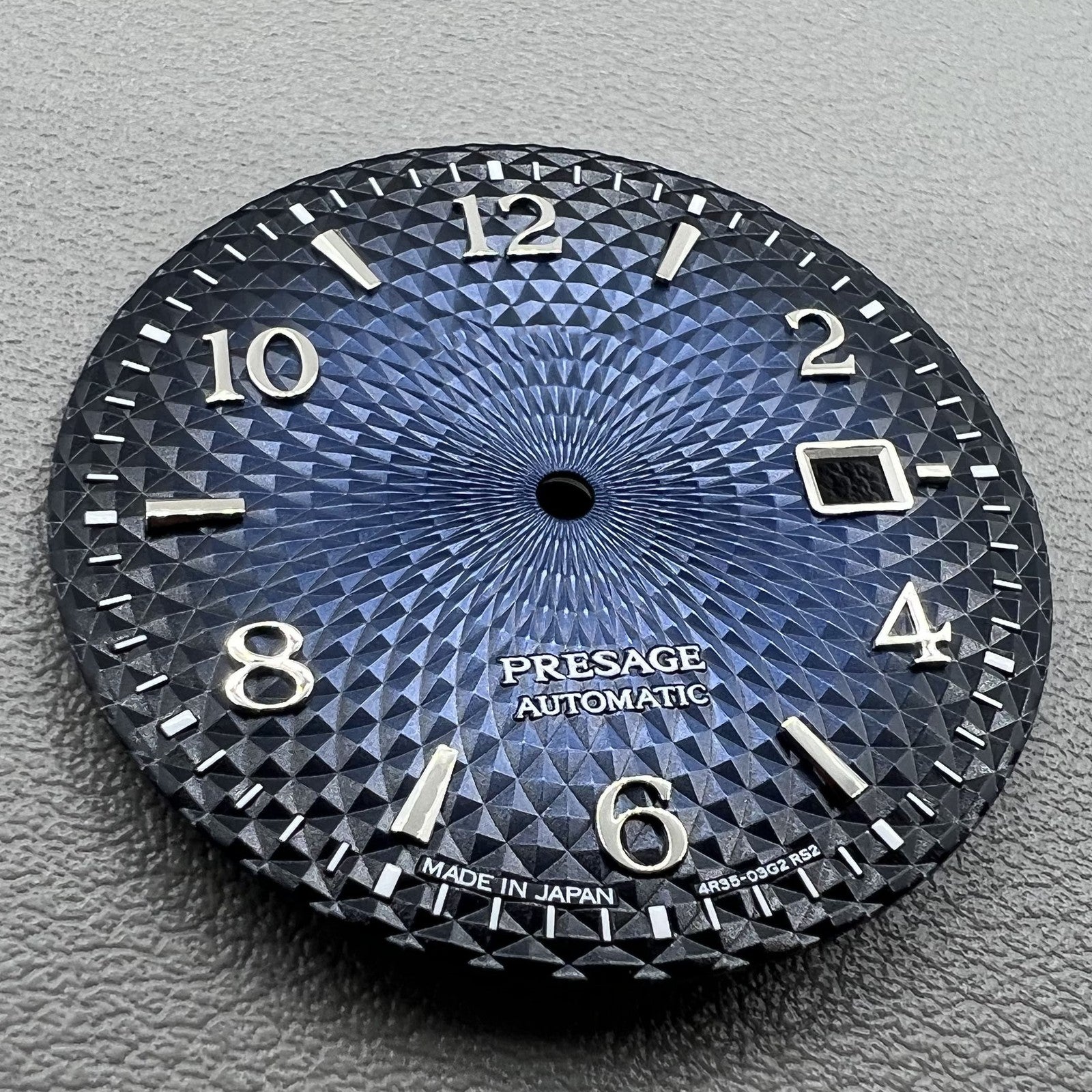 Silver 35mm Gradual Blue Nail Datejust Watch Dial No Lume for Movement NH35 NH36