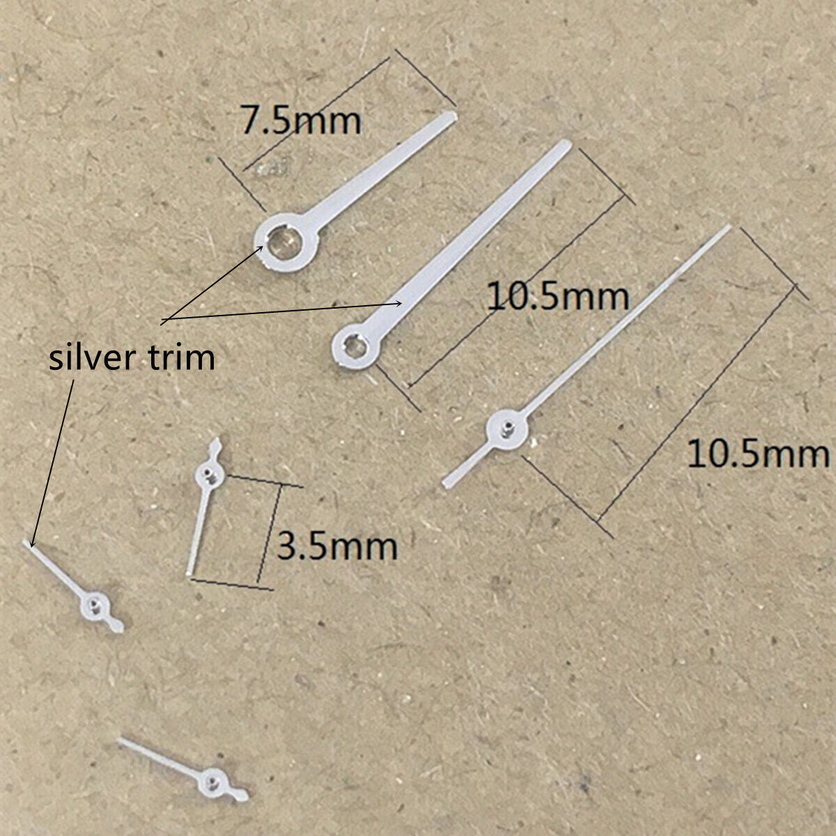 2 Sets No Lume Silver Trim Watch Hand for Movement VX3J VX9J VX7J VX3N VX9N VX42