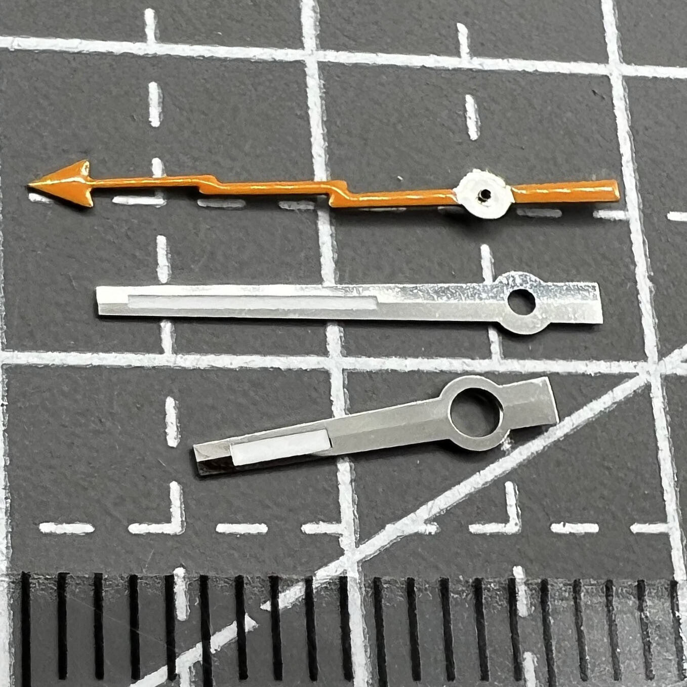 Silver Trim Orange Second Hand  Lume Watch Hands Set for Asian 8215/2813/8205