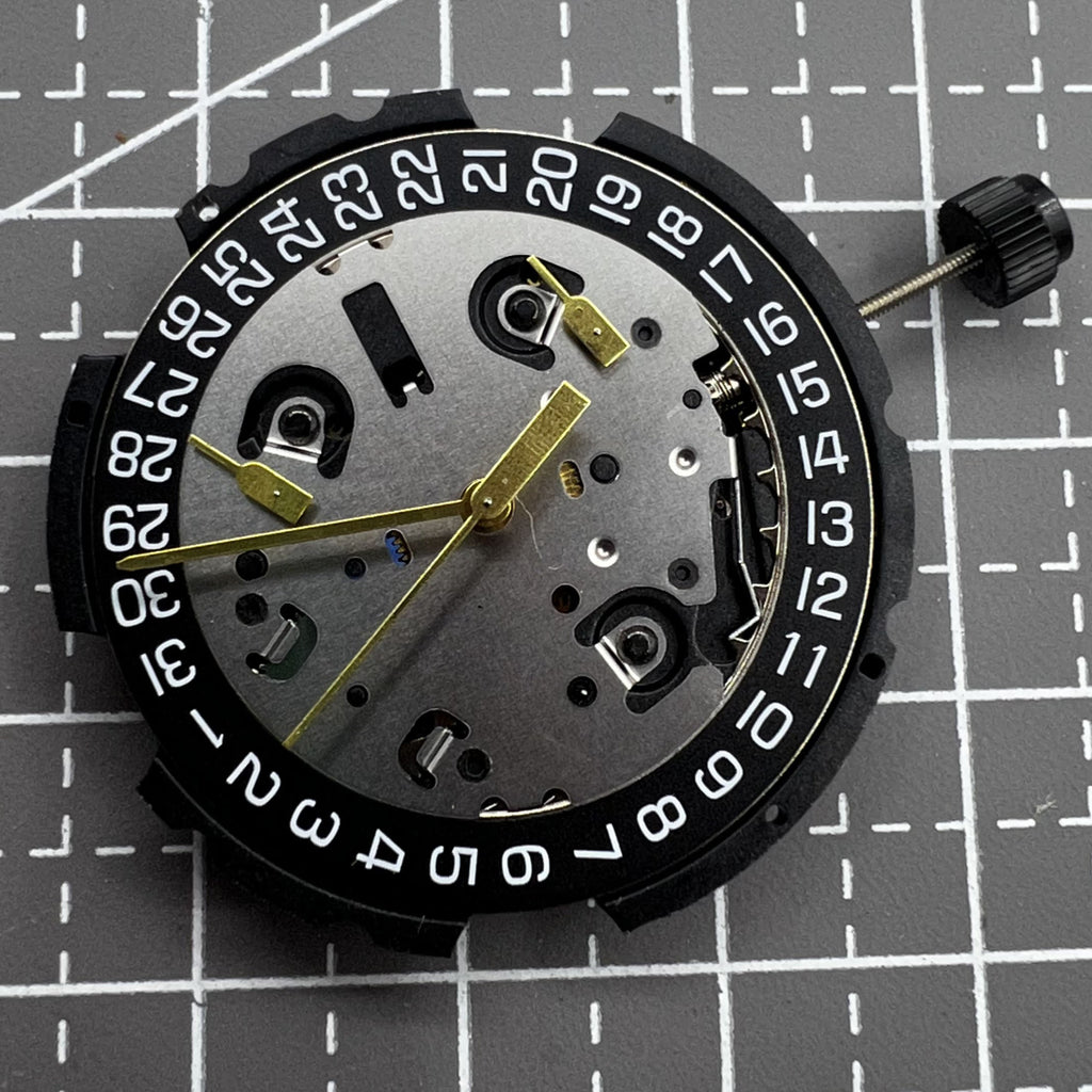 ETA G10.212 Watch Quartz Movement Black Disk 3 Hands Date At 3