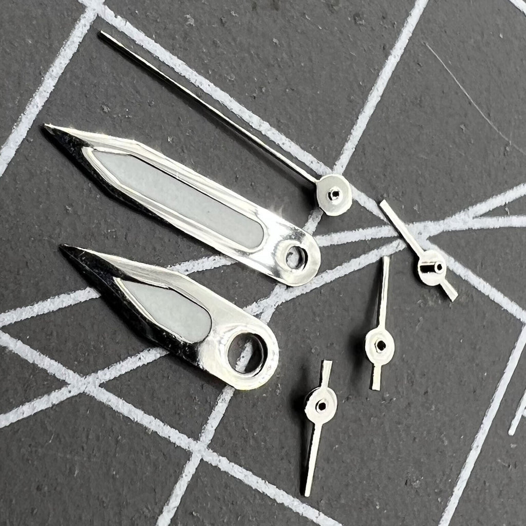2 Sets Green Luminous Silver Trim Watch Hands for Miyota FS00 Movement