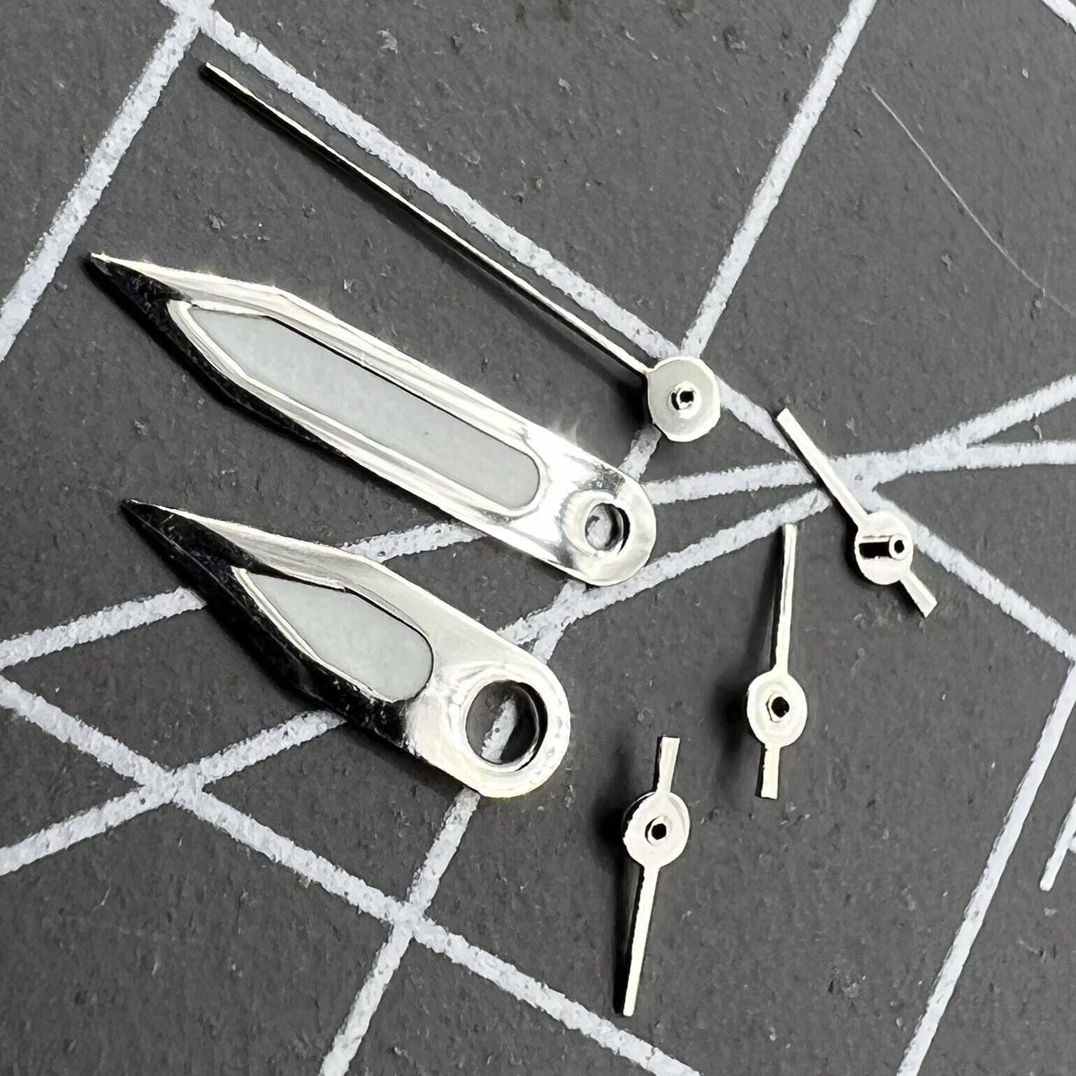 2 Sets Green Luminous Silver Trim Watch Hands for Miyota FS00 Movement