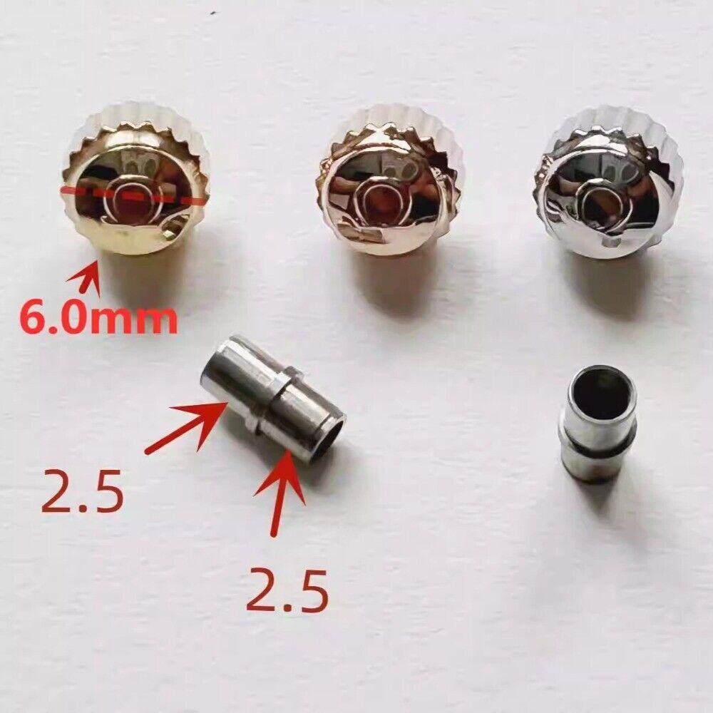 6.0mm Rose Golden Watch Crown with Tube for OMEGA Seamaster 300 Watch