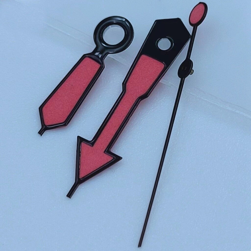 2 Sets/Pack 12.5mm Black Trim Red Painted Lume Hands for NH35 NH36 7S26 7S36