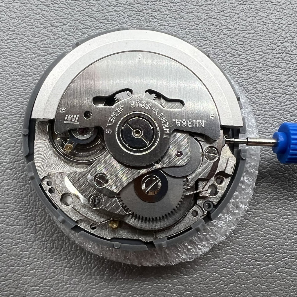 Seiki NH36 Movement White Disk Japanese+English Font Week Crown@3.8