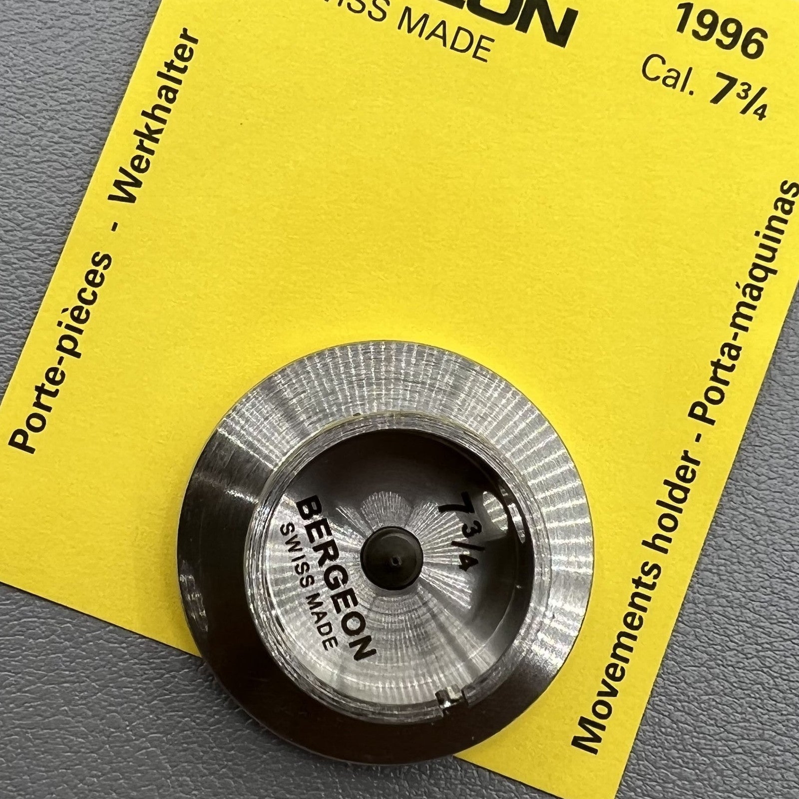 Bergeon 1996 Cal.7 3/4 Movement Holder with Adjustable Hollow Center Screw