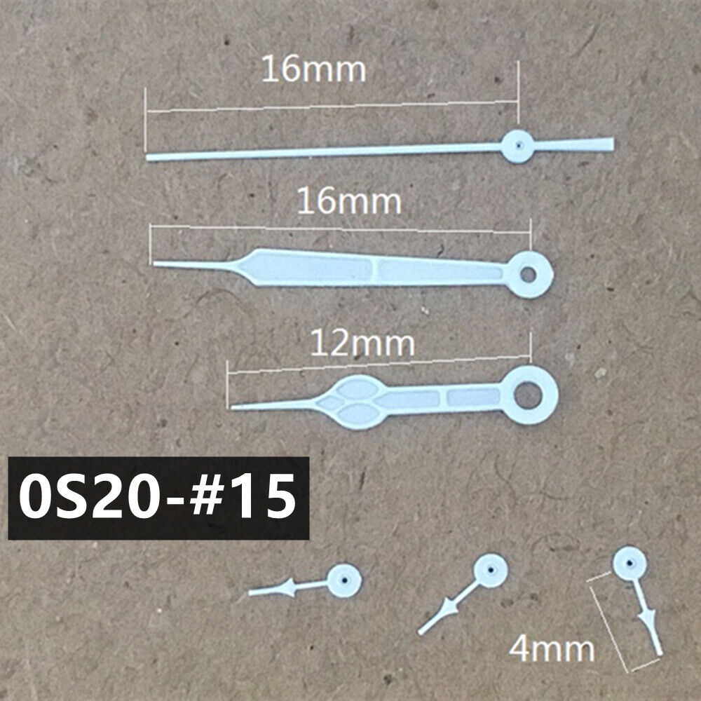 2 Sets Silver Trim Green Luminous Watch Hands Sets for Miyota 0S20 Movement