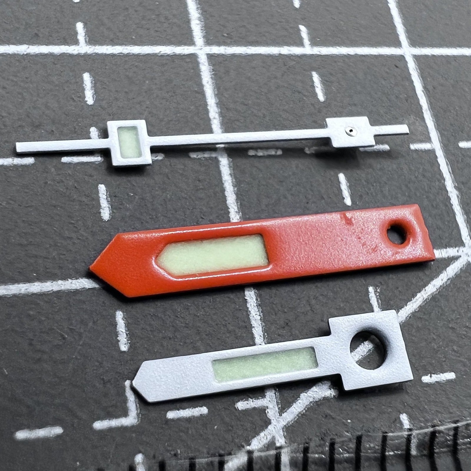 Orange+White Trim C3 Green Lume Vintage Watch Hands Set for NH34 NH35 NH36 NH38