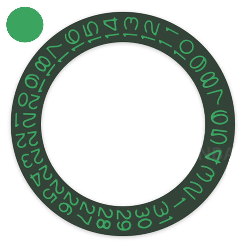 Dark Hunter Green Background Jade Green Font Date Wheel Overlay for NH35 NH36