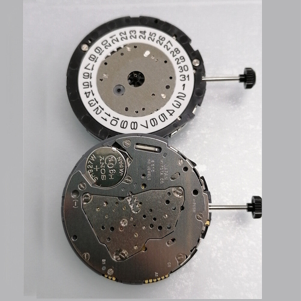 Miyota 6S10 Quartz Movement Date At 3, 3 Hands, Small Second @6@9@12