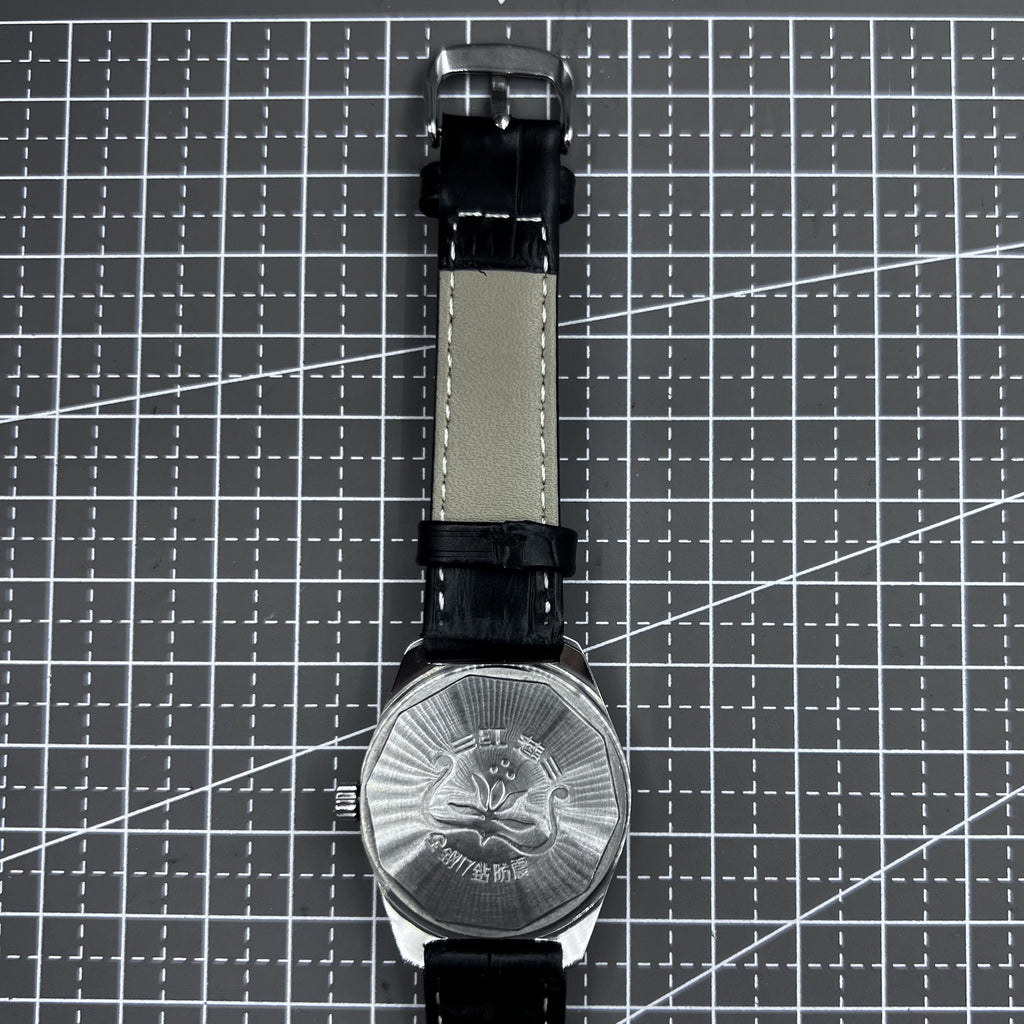 32mm Black Strap Taihang Manual Mechanical Watch 17 Jews Black Dial Golden Nail