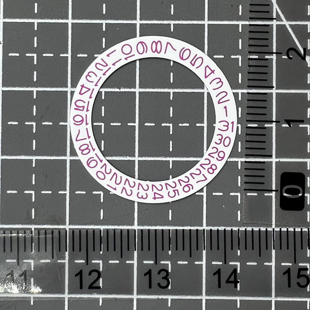 White Background Pink Character Date Disk Overlay for NH35 NH36 Movement