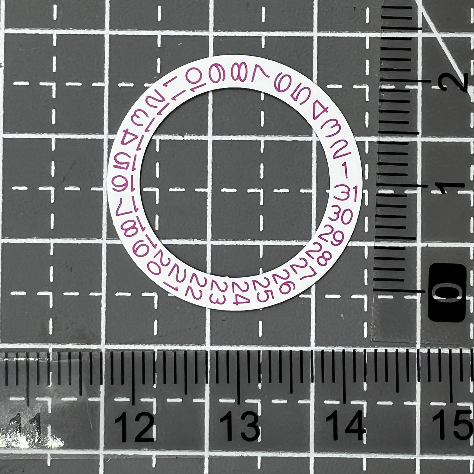 White Background Pink Character Date Disk Overlay for NH35 NH36 Movement