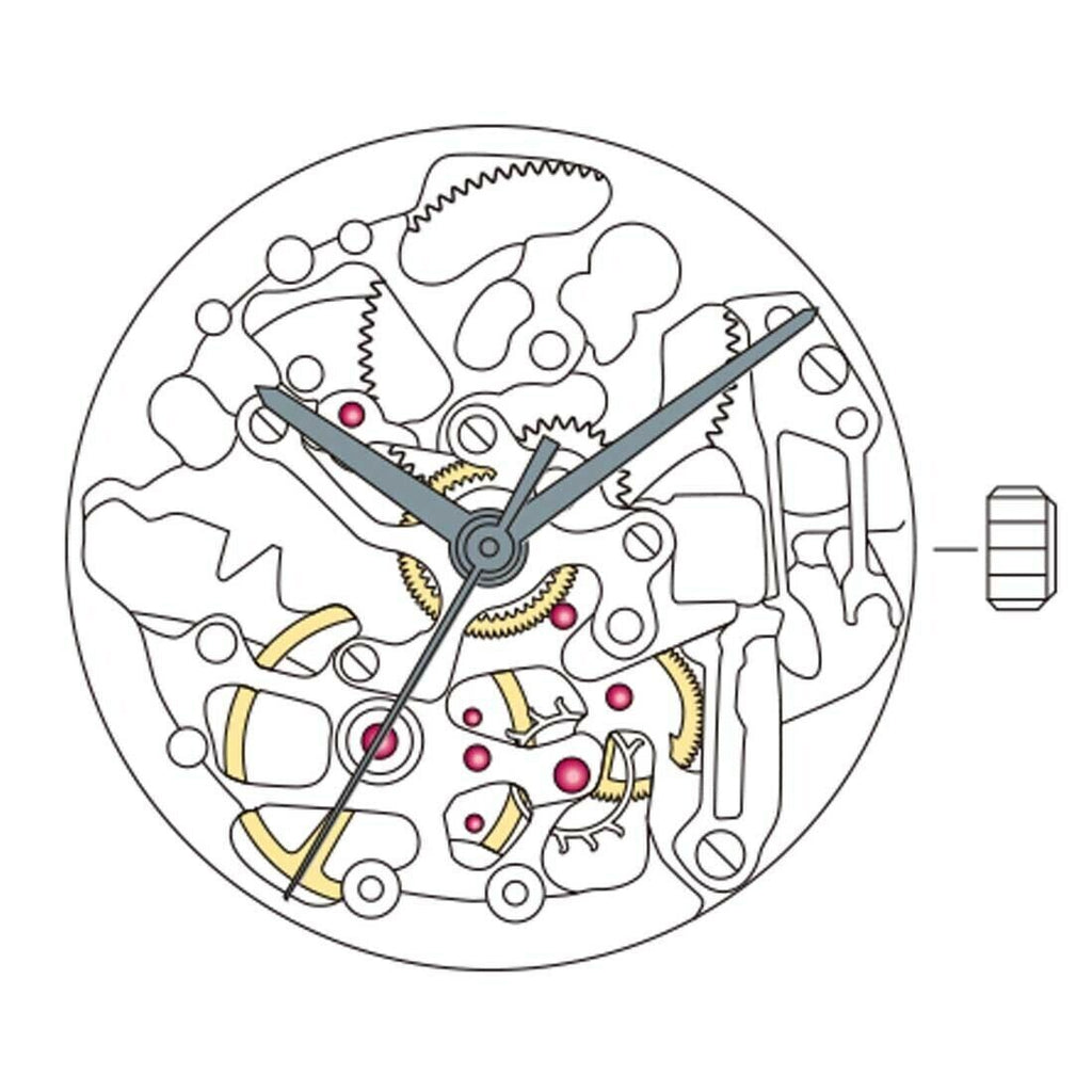 Miyota 8N24 Silver Automatic Mechanical Japan Movement