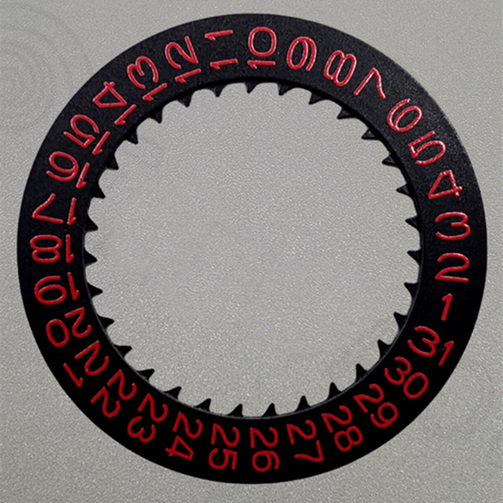 Red Font Black Date Disk Wheel for NH36 NH35 Movement D3 Crown Position 3.8