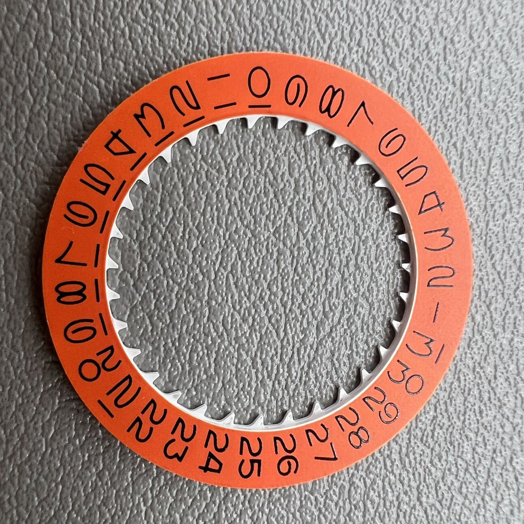 Vintage Orange Background Date Wheel Disk Wheel for Movement NH35 NH36