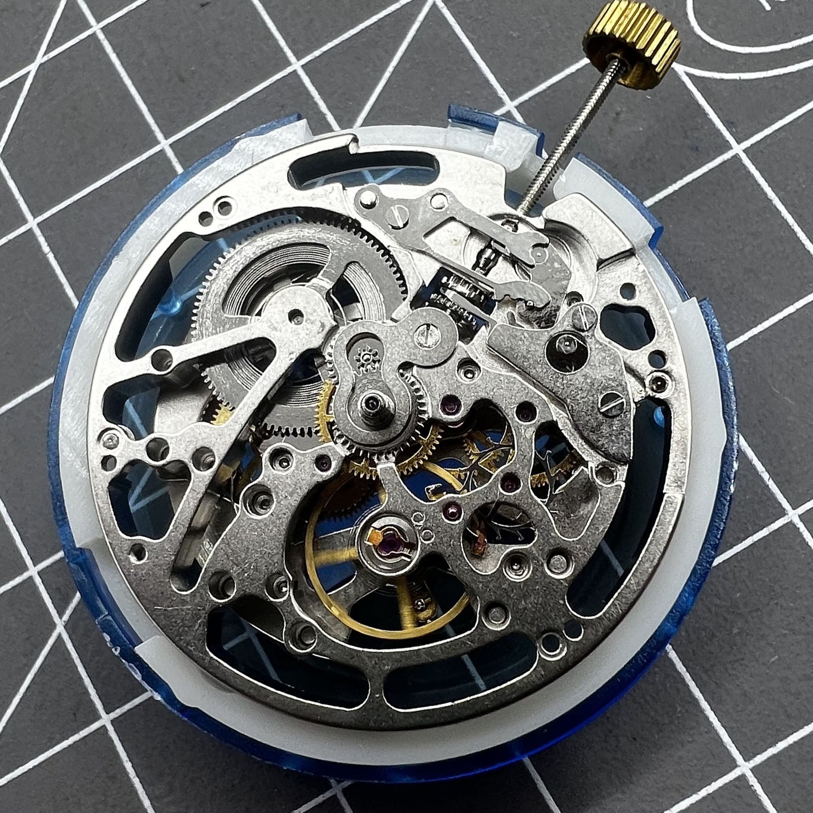 Dandong Silver Hollow Automatic Mechanical Movement with Second Stop