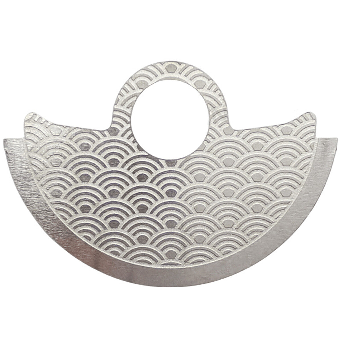 Waved Silver Metal Sheet Overlay for Miyota 9015 Movement Rotor Hammer