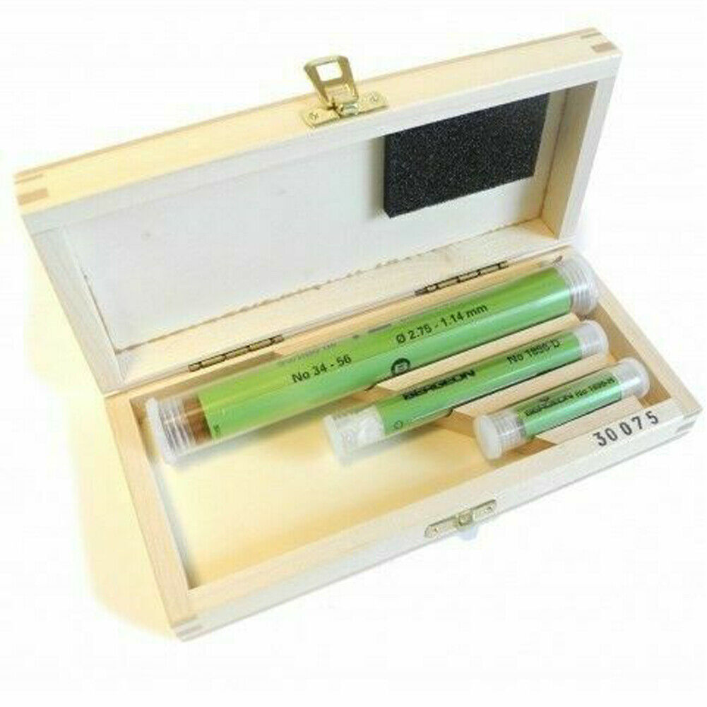 Bergeon 30075 Set Of 36 Smoothing Broaches Wooden Box 2.80mm ~ 0.33mm Swiss