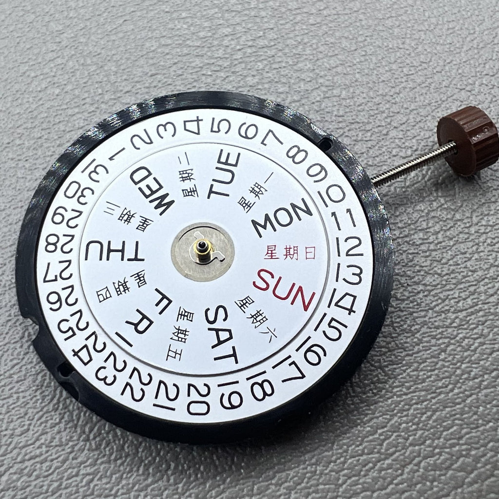 Swiss Ronda 517 Quartz Movement English & Chinese Day and Date at 3