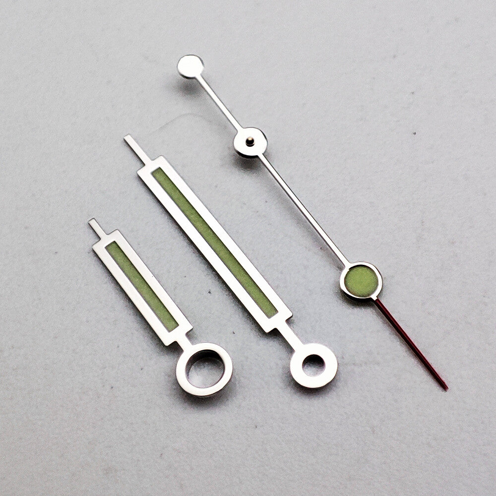 8.5*13*13MM Silver Trim Green Luminous Watch Hands For NH35A/NH36A Movement