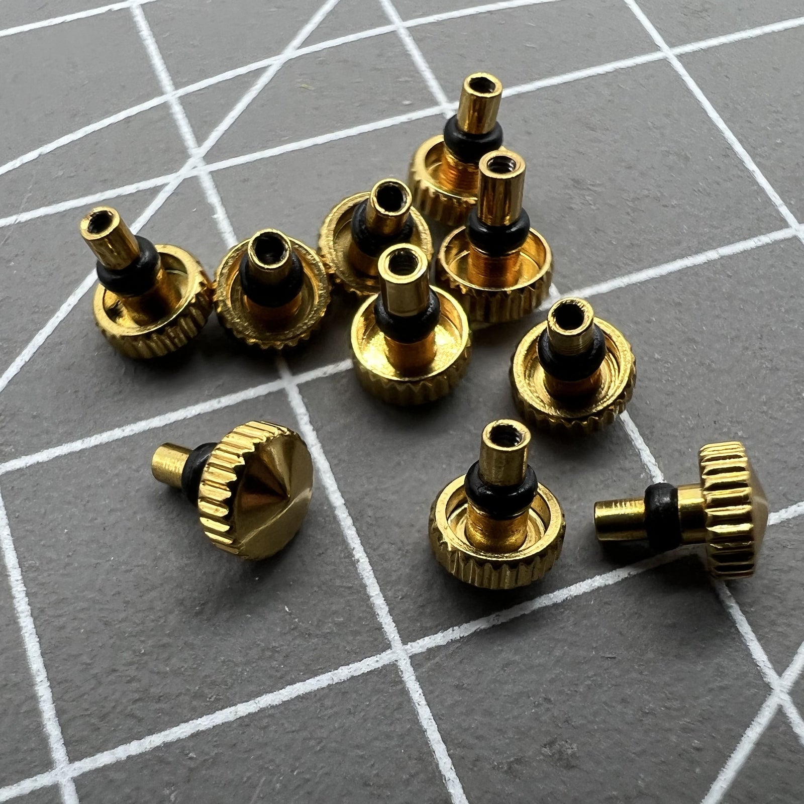 5 PIECES Golden Watch Crowns Fit for Orient Watch Movement Part