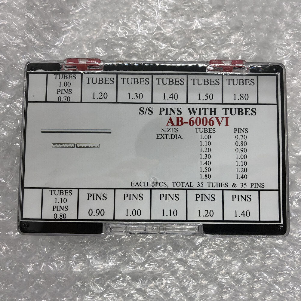 AB-6006VI Watch Band Part Pressure Stainless Steel Pins with Tubes 60PCS/Box
