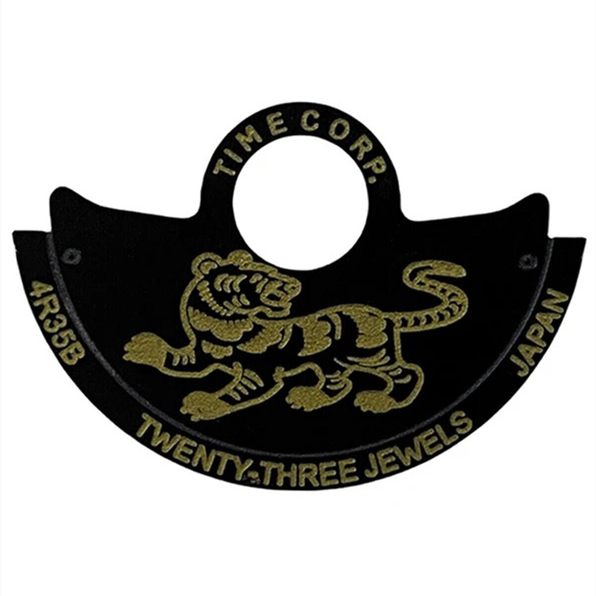 Tiger~China Zodiac Black Rotor Oscillating Weight Overlay for NH35 NH36 Movement
