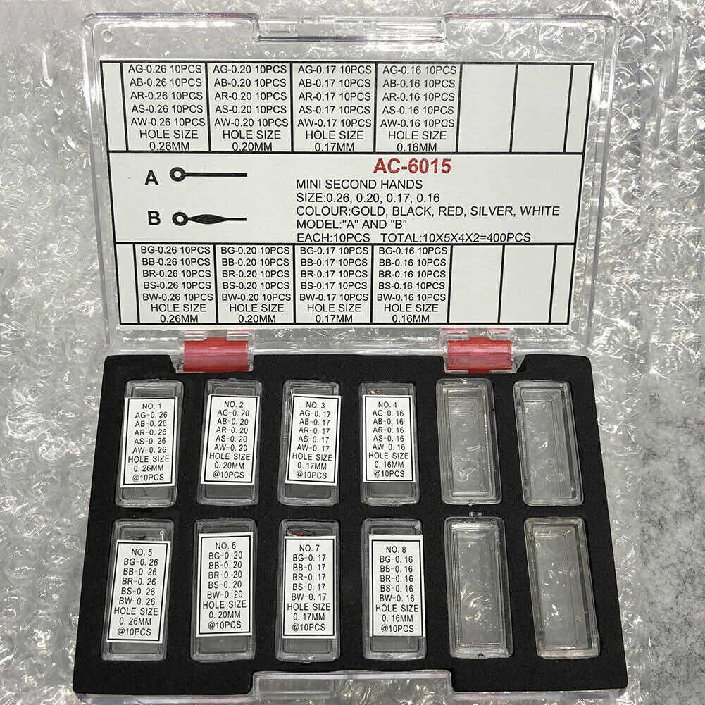 Watch MIni Second Hands 0.16mm~0.26mm Hole Size Mulit-Colors 2 Models 400PCS/Box