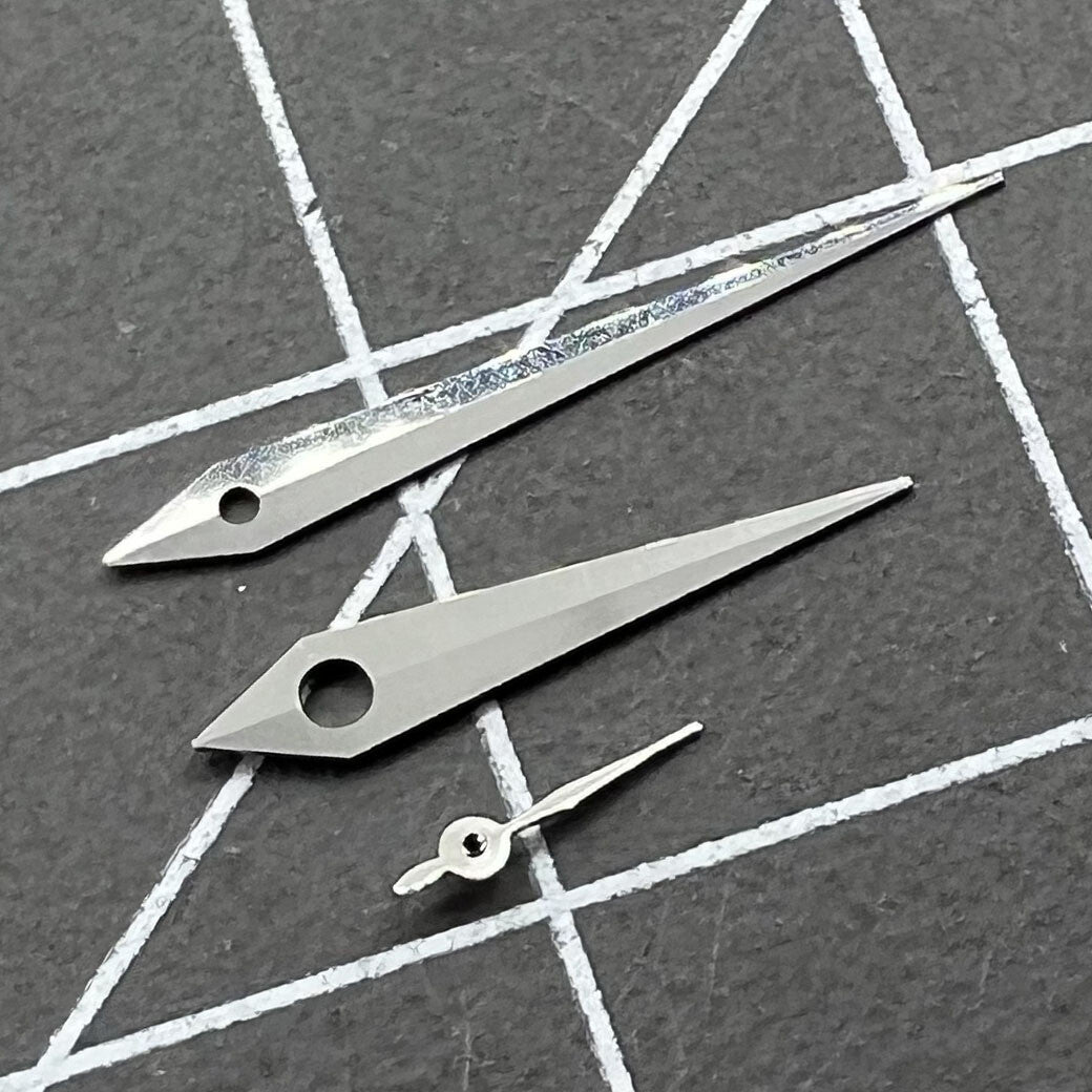 2 Sets/Pack Polished Silver Arrow Shape Hands Set for Miyota 1L45 Quartz