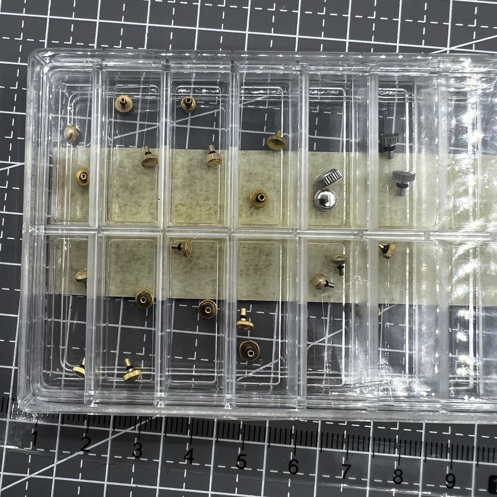 24 PIECES Stainless Steel Golden Watch Crown Assortment Kit for Orient Watch