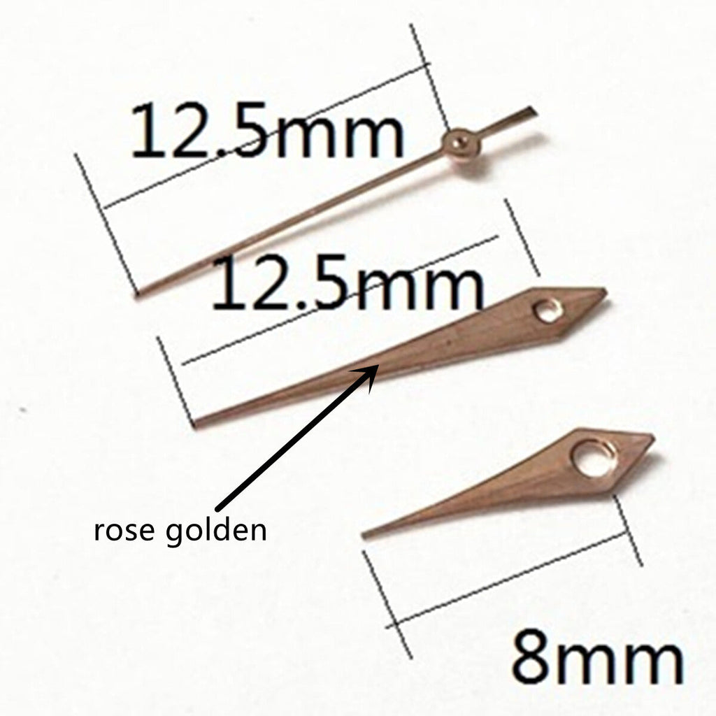 2 Sets 12.5mm Rose Golden Trim Hands for Miyota 2315 2035 2036 2115 2305 2005